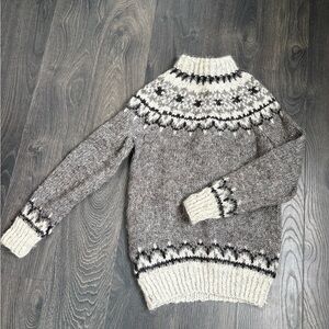 Wool Gray Patterned Sweater